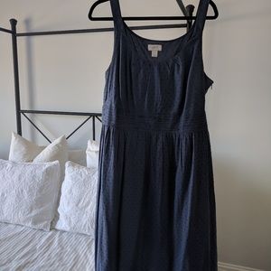 LOFT sleeveless dotted swiss cotton dress